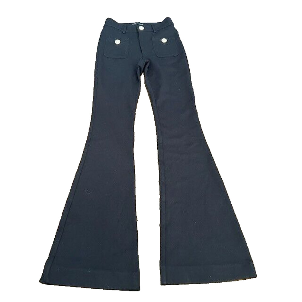 Generation Love Andrew Ponte‎ Pants Flared Legs Pearl Buttons Trousers Black 00 - Picture 3 of 12